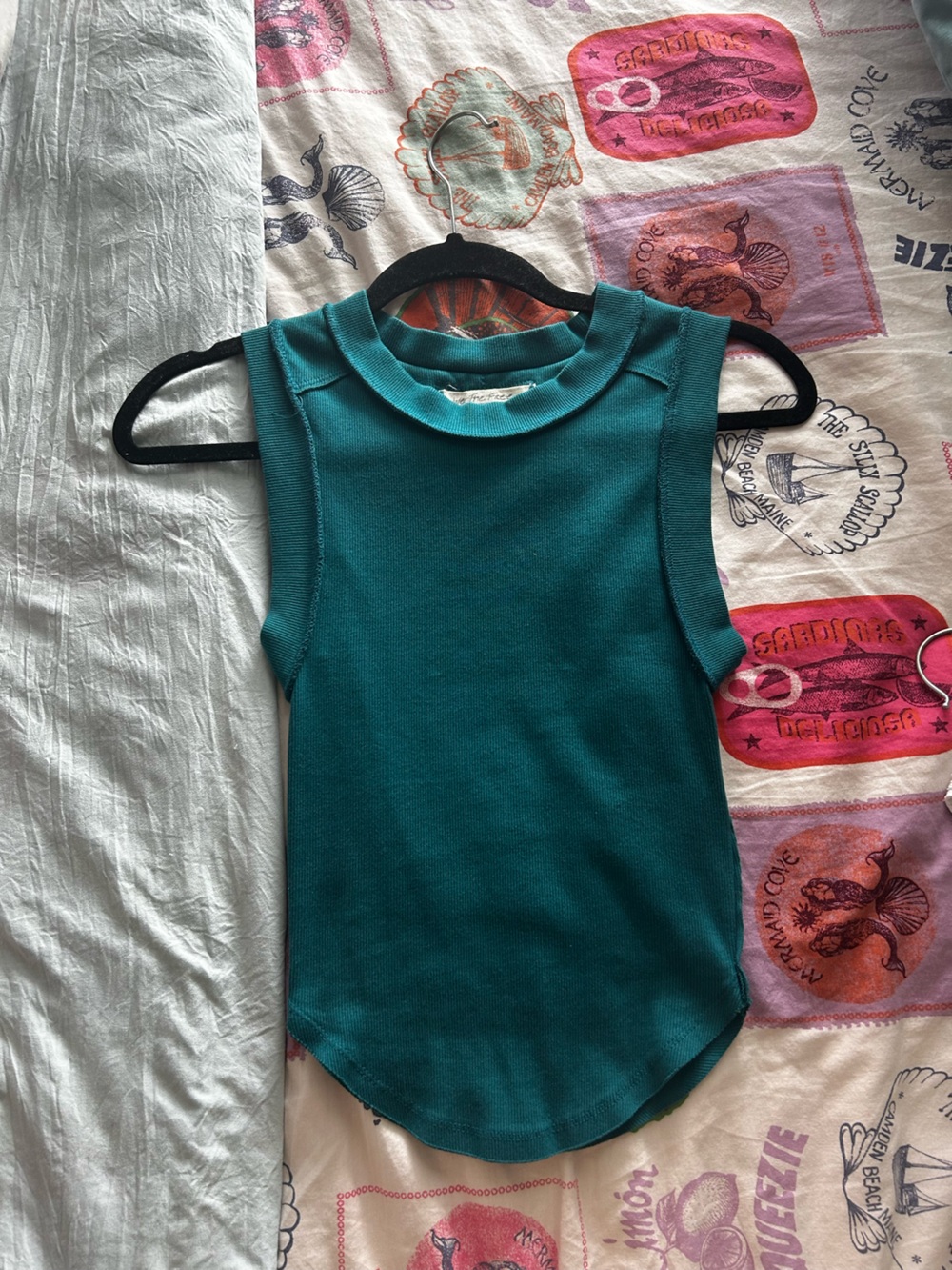 We The Free Teal Sleeveless Ribbed Tank